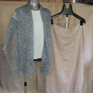 Two Eddie Bauer Cotton Floral Scarves